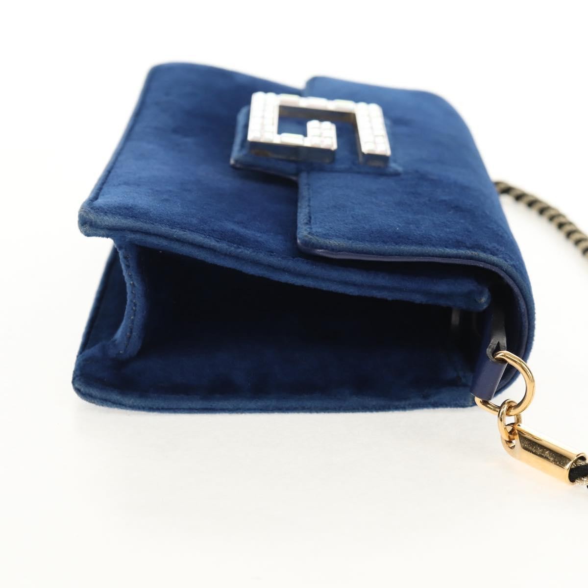 Gucci G Broadway Shoulder Bag Velvet with Crystals, BLUE, VELVET, Shoulder bag