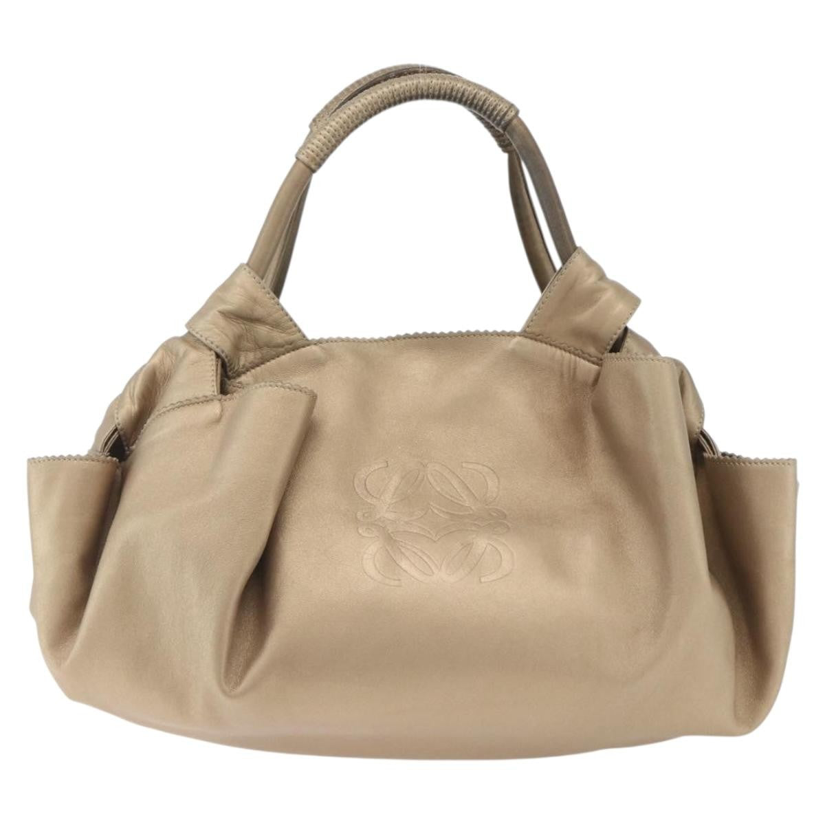 Loewe Anagram Logo Nappa Aire Hand Bag Leather, GOLD, LEATHER, Handbag
