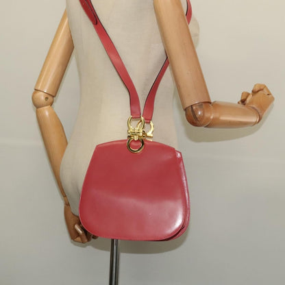 Salvatore Ferragamo Gancini Shoulder Bag Leather, PINK, LEATHER, Shoulder bag