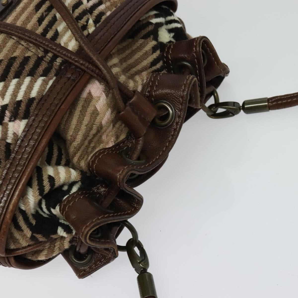Burberry Blue Label Handbag Wool, BROWN, WOOL, Shoulder bag