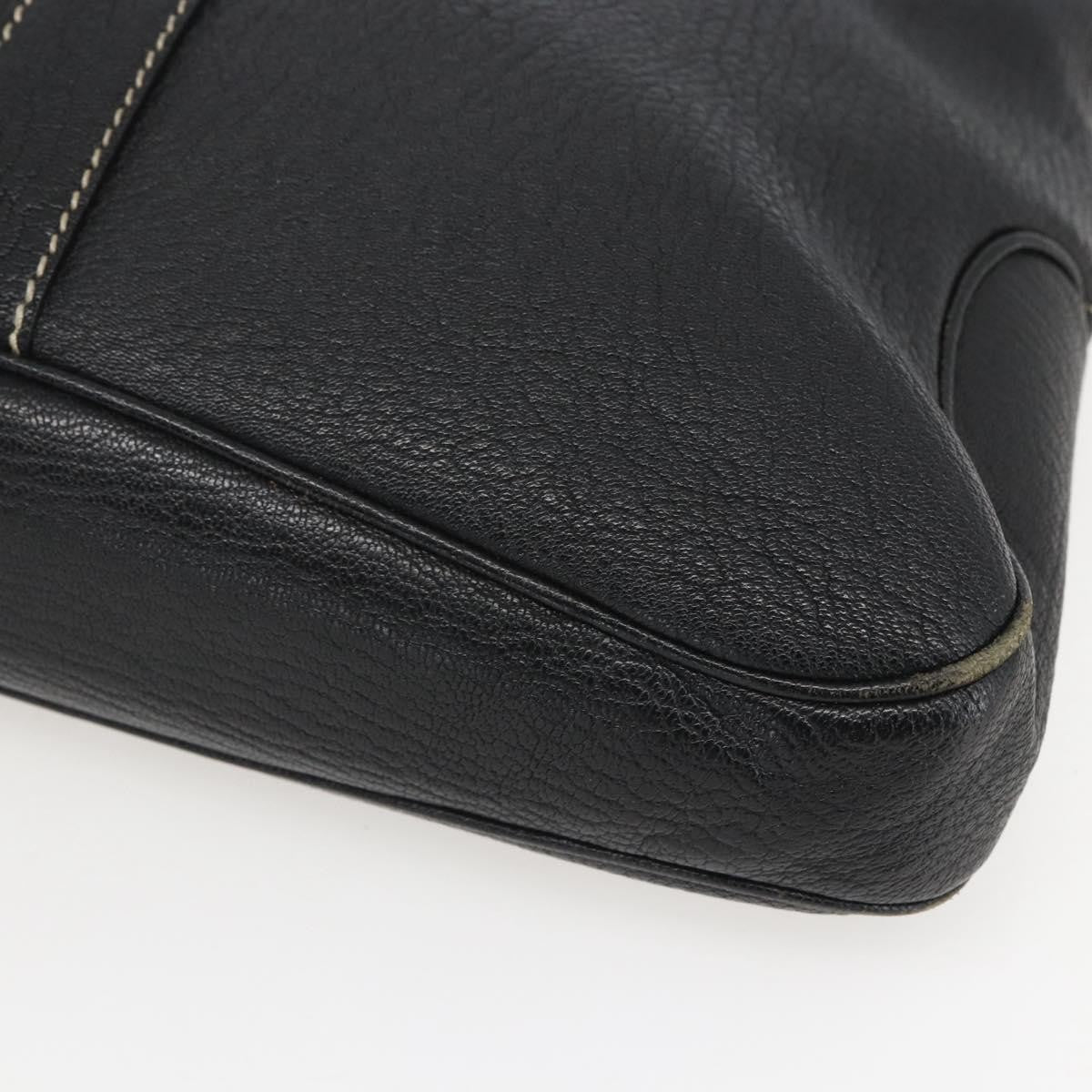 Salvatore Ferragamo Vintage Shoulder Bag Leather, BLACK, LEATHER, Shoulder bag