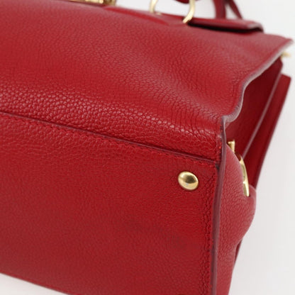 Salvatore Ferragamo Lotty Satchel Leather, RED, LEATHER, Handbag