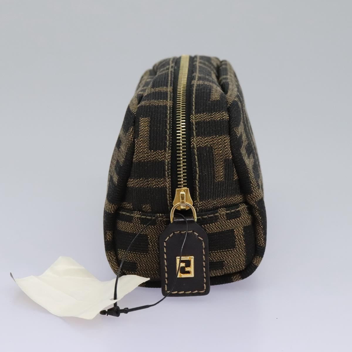 Fendi Vintage Toiletry Pouch Zucca Canvas, BROWN, CANVAS, Clutche & pouche