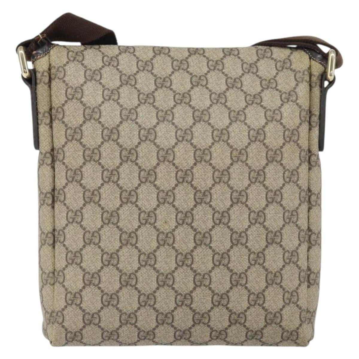 Gucci Flap Messenger GG Coated Canvas, BEIGE, CANVAS, Shoulder bag
