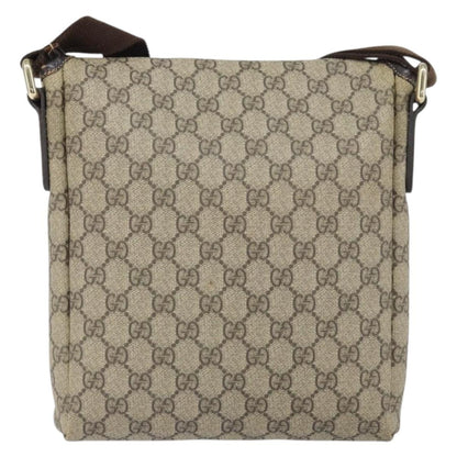 Gucci Flap Messenger GG Coated Canvas, BEIGE, CANVAS, Shoulder bag