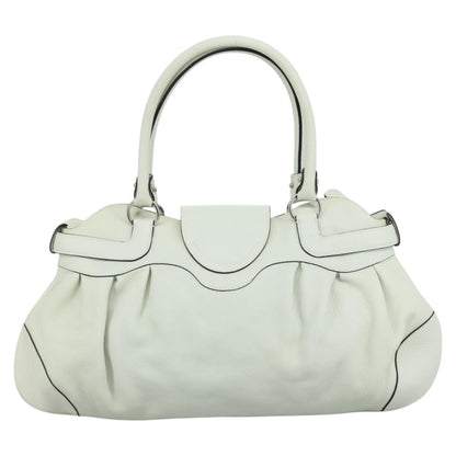 Salvatore Ferragamo Marisa Satchel Leather, WHITE, LEATHER, Handbag