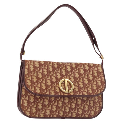 Christian Dior Vintage Trotter Flap Shoulder Bag Canvas, RED, CANVAS, Shoulder bag