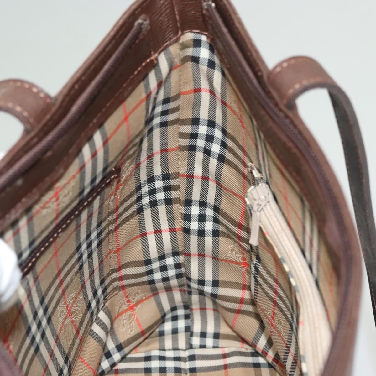 Burberry Handle Tote Leather, BROWN, LEATHER, Tote bag