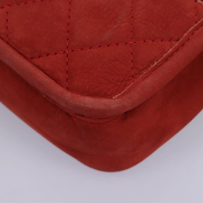 Chanel Natural Beauty Flap Bag Suede, RED, SUEDE, Shoulder bag