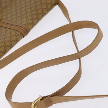Celine Vintage Macadam Shoulder Bag Canvas and Leather, BEIGE, CANVAS, Shoulder bag