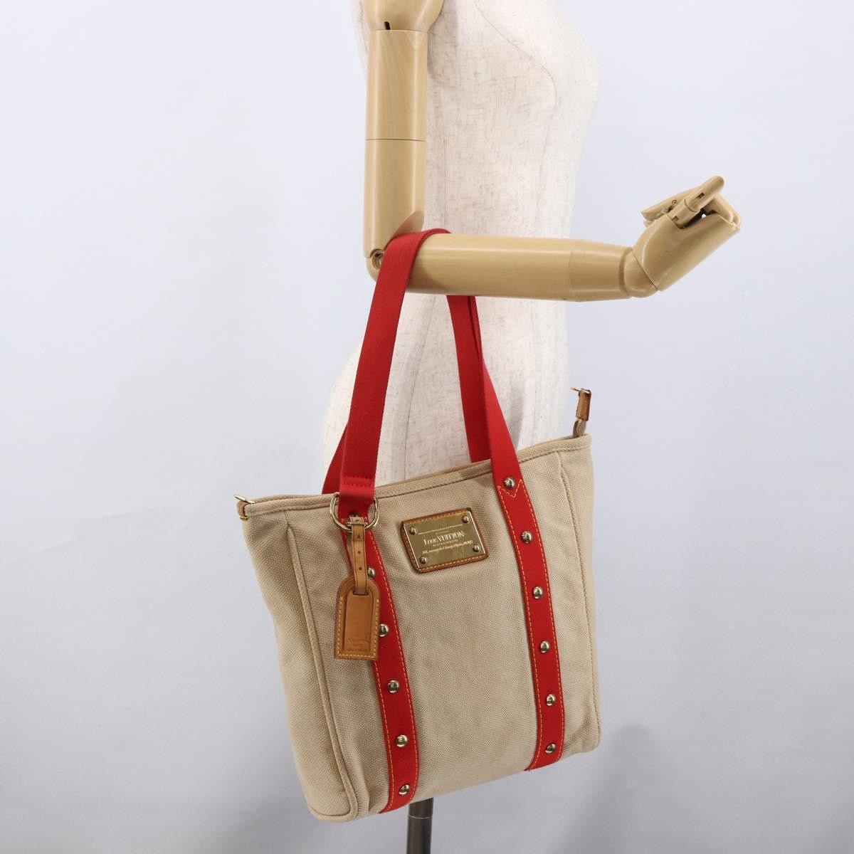 Louis Vuitton Antigua Tote Canvas, BEIGE, CANVAS, Tote bag