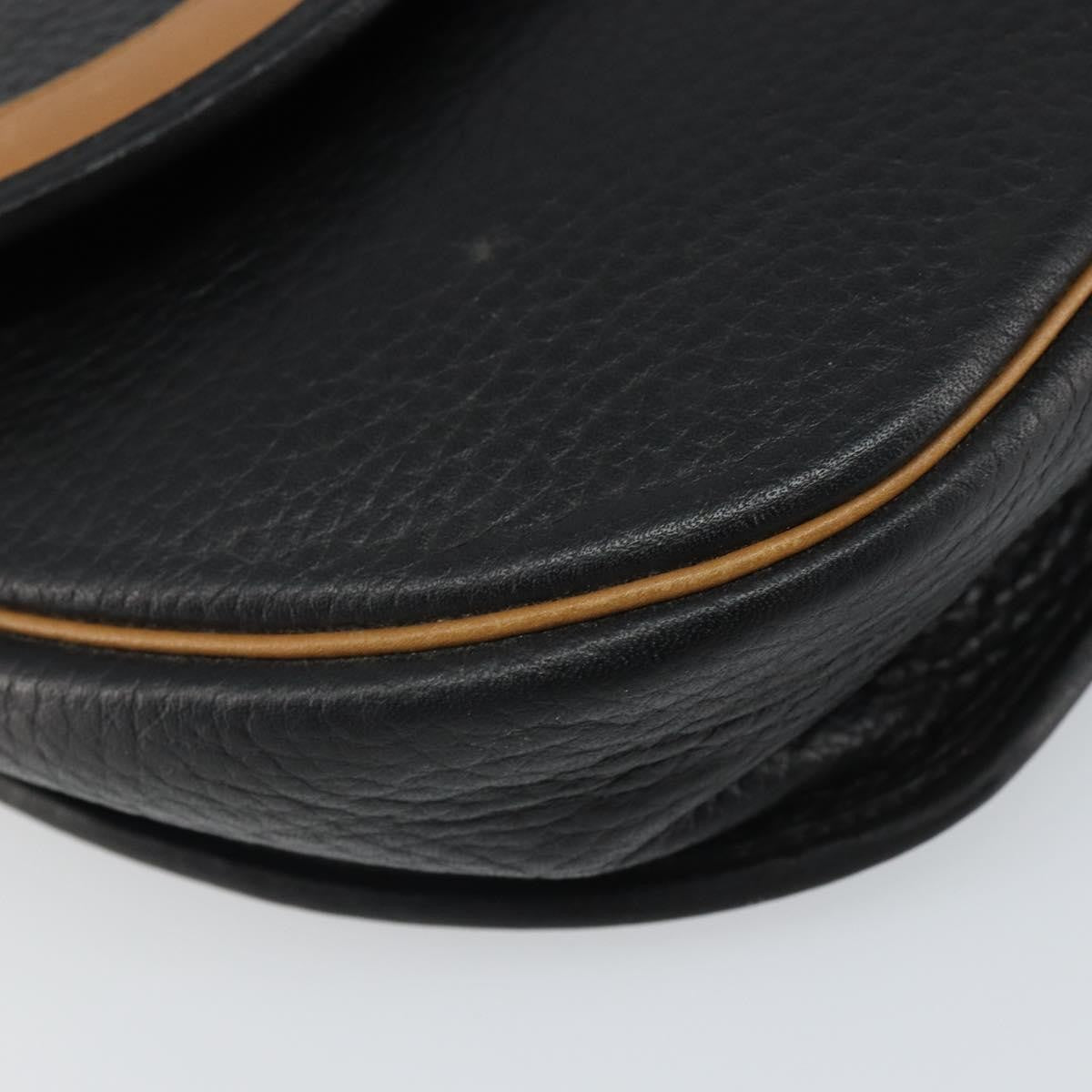 Christian Dior Vintage CD Flap Shoulder Bag Leather, BLACK, LEATHER, Shoulder bag