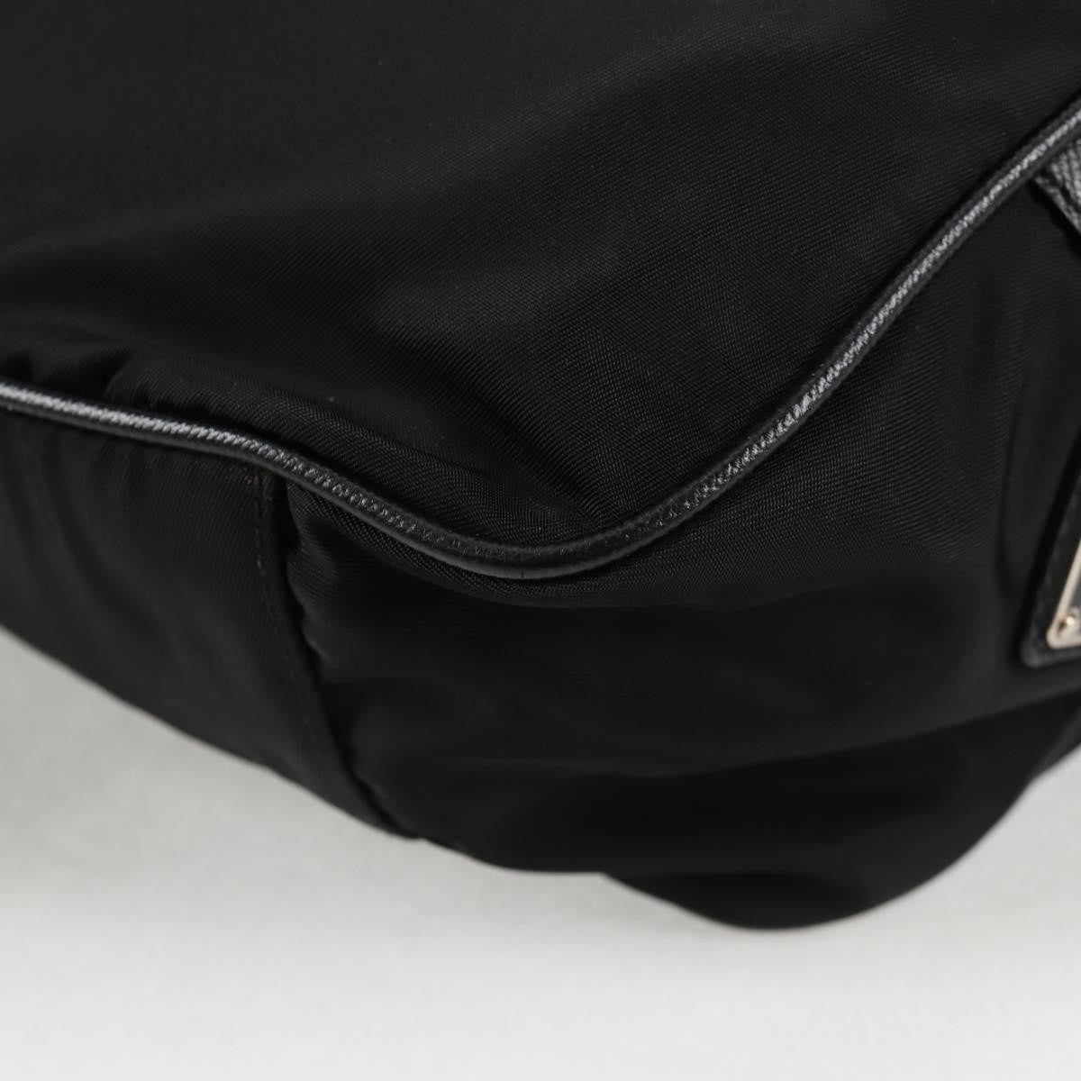 Prada Vintage Front Pocket Shoulder Bag Nylon, BLACK, NYLON, Shoulder bag