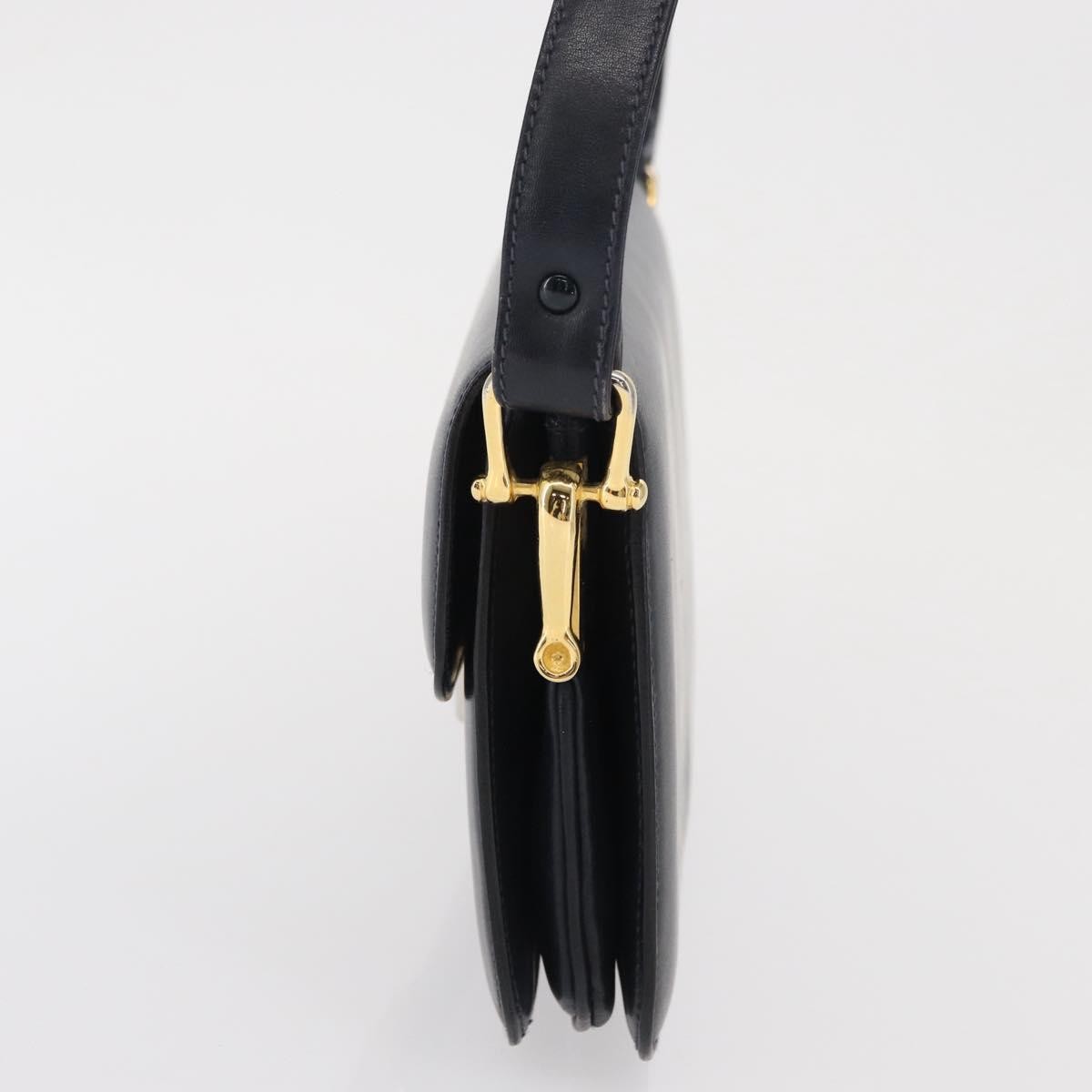 Celine Vintage Carriage Flap Bag Leather, NAVY, LEATHER, Shoulder bag