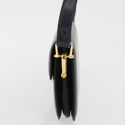 Celine Vintage Carriage Flap Bag Leather, NAVY, LEATHER, Shoulder bag
