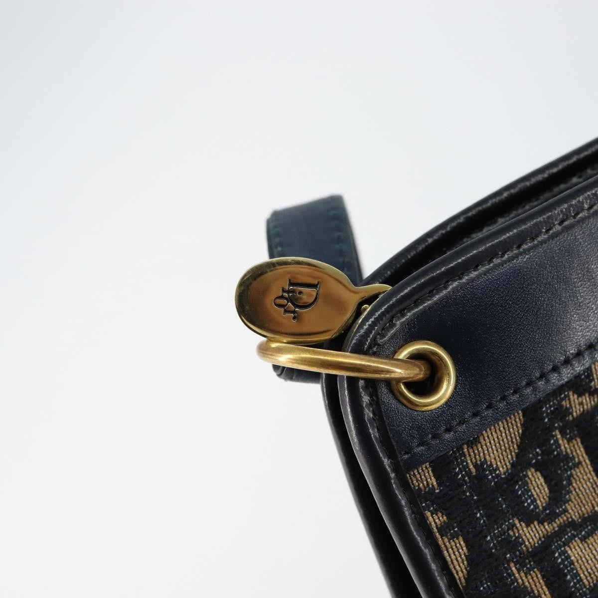 Christian Dior Vintage Trotter Shoulder Bag Canvas, NAVY, CANVAS, Shoulder bag