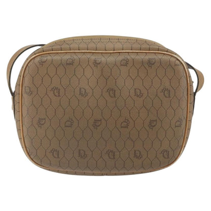 Christian Dior Vintage Honeycomb Shoulder Bag Canvas and Leather, BEIGE, CANVAS, Shoulder bag
