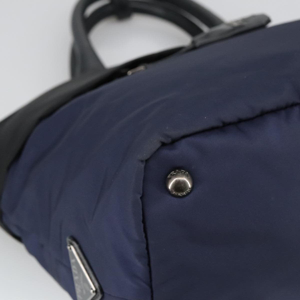 Prada Convertible Double Tote Tessuto, Navy, Nylon, Tote Bag