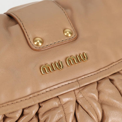 Miu Miu Coffer Convertible Hobo Matelasse Leather, BEIGE, LEATHER, Handbag