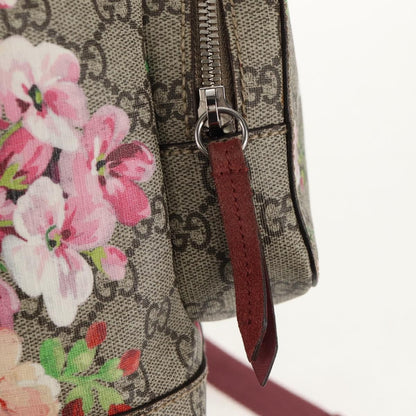 Gucci Buckle Backpack Blooms Print GG Coated Canvas, BEIGE, CANVAS, Backpack