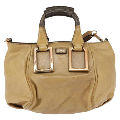 Chloe Ethel Handbag Leather, BEIGE, LEATHER, Handbag