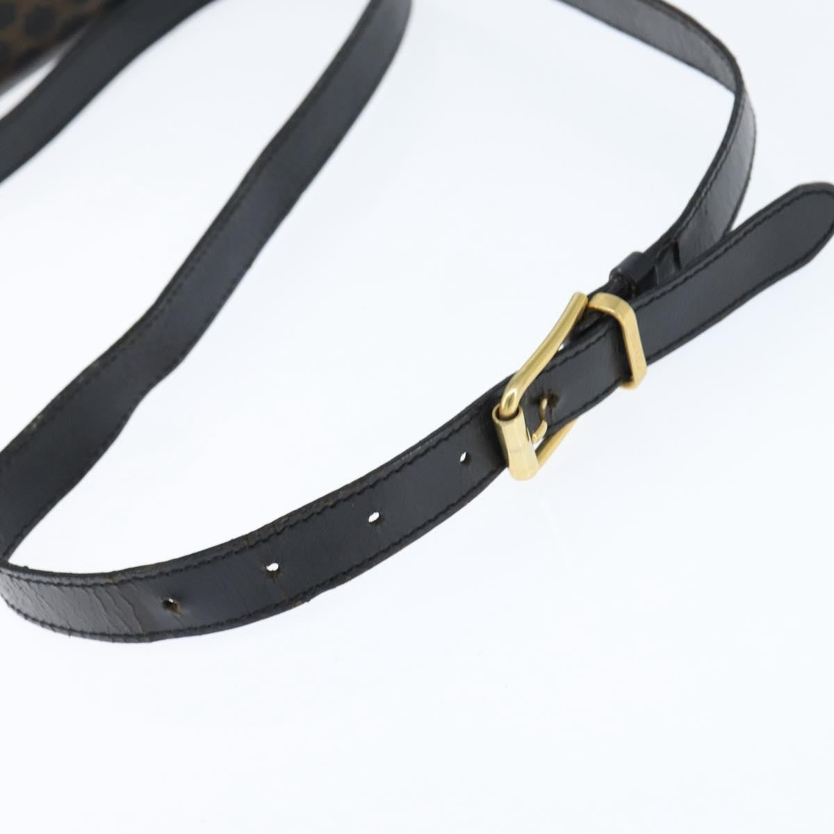 Celine Vintage Macadam Shoulder Bag Canvas and Leather, BLACK, CANVAS, Shoulder bag