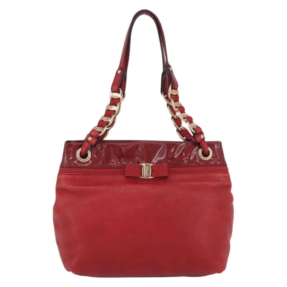 Salvatore Ferragamo Vala tote Leather, RED, LEATHER, Tote bag