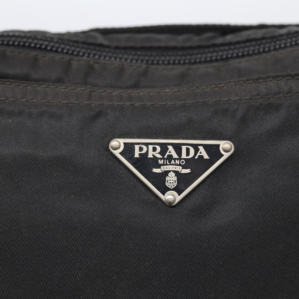 Prada Zip Top Messenger Bag Tessuto, BLACK, NYLON, Shoulder bag