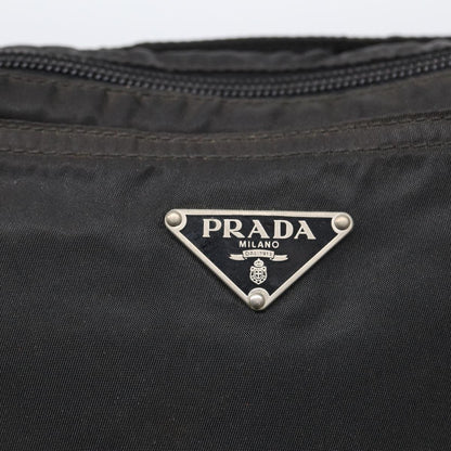 Prada Zip Top Messenger Bag Tessuto, BLACK, NYLON, Shoulder bag