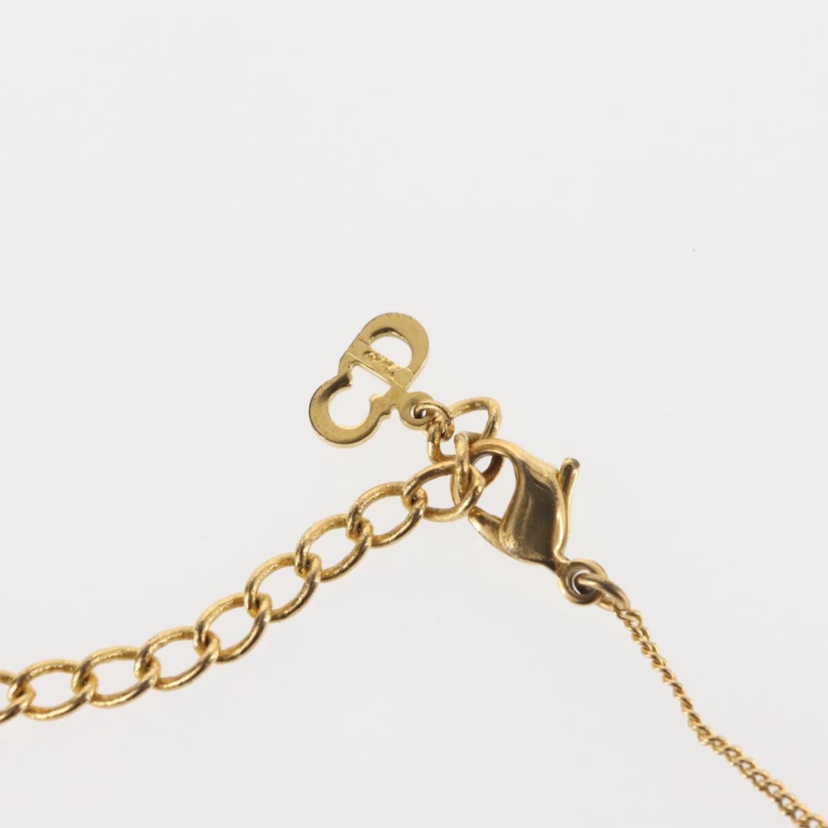 Christian Dior Round Logo Pendant Necklace Metal, GOLD, METAL, Necklace