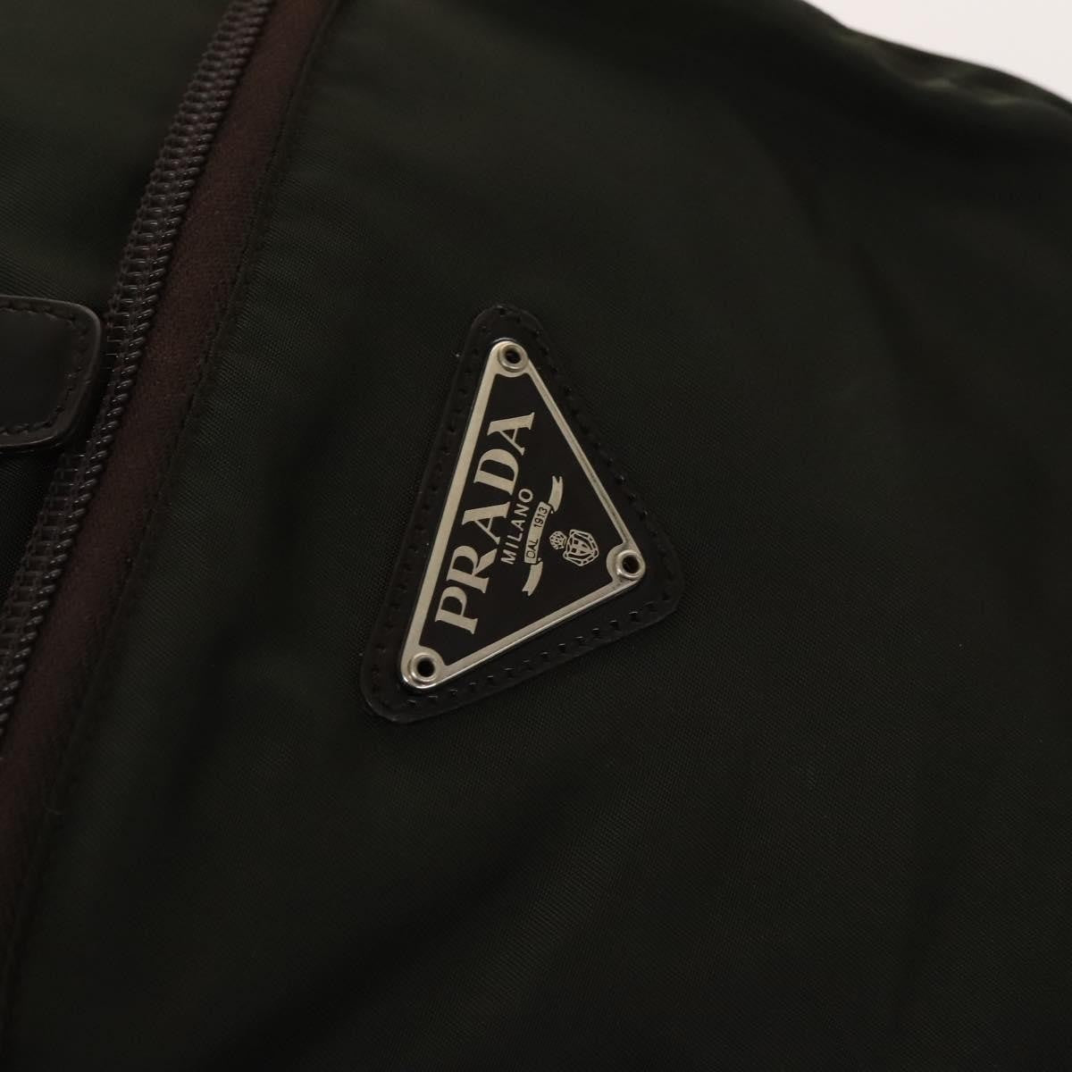 Prada Front Pocket Buckle Backpack Nylon, Khaki, Nylon, Backpack