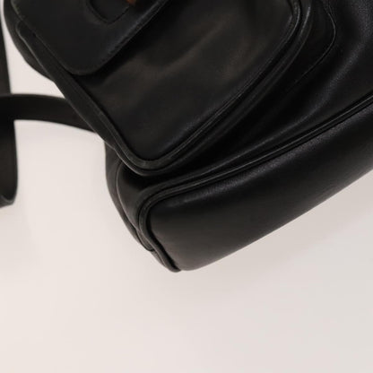 Gucci Vintage Bamboo Backpack Leather, Black, Leather, Backpack