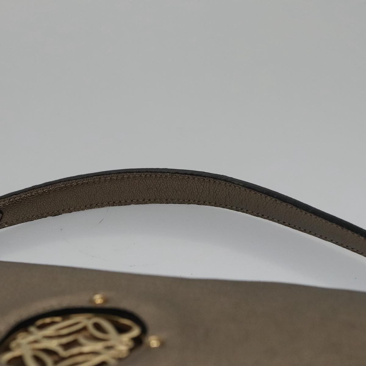 Loewe Anagram handbag Leather, METALLIC, LEATHER, Handbag