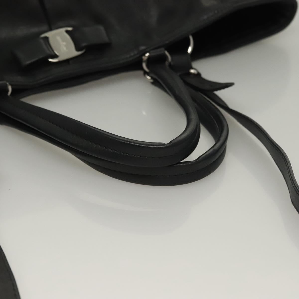 Salvatore Ferragamo Vara bow tote Leather, BLACK, LEATHER, Tote bag