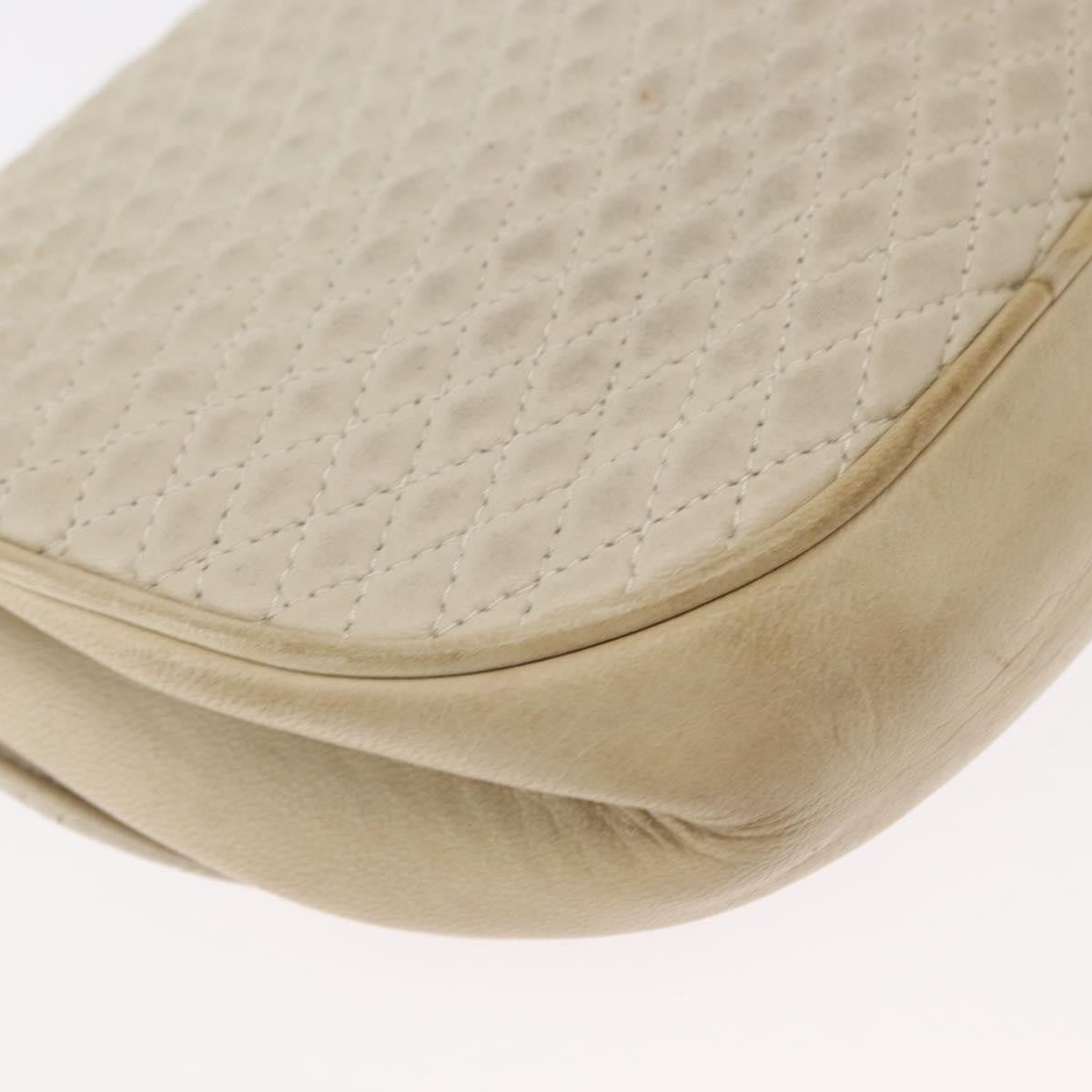Bally Vintage Shoulder Bag Quilted leather, White, Leather, Shoulder Bag