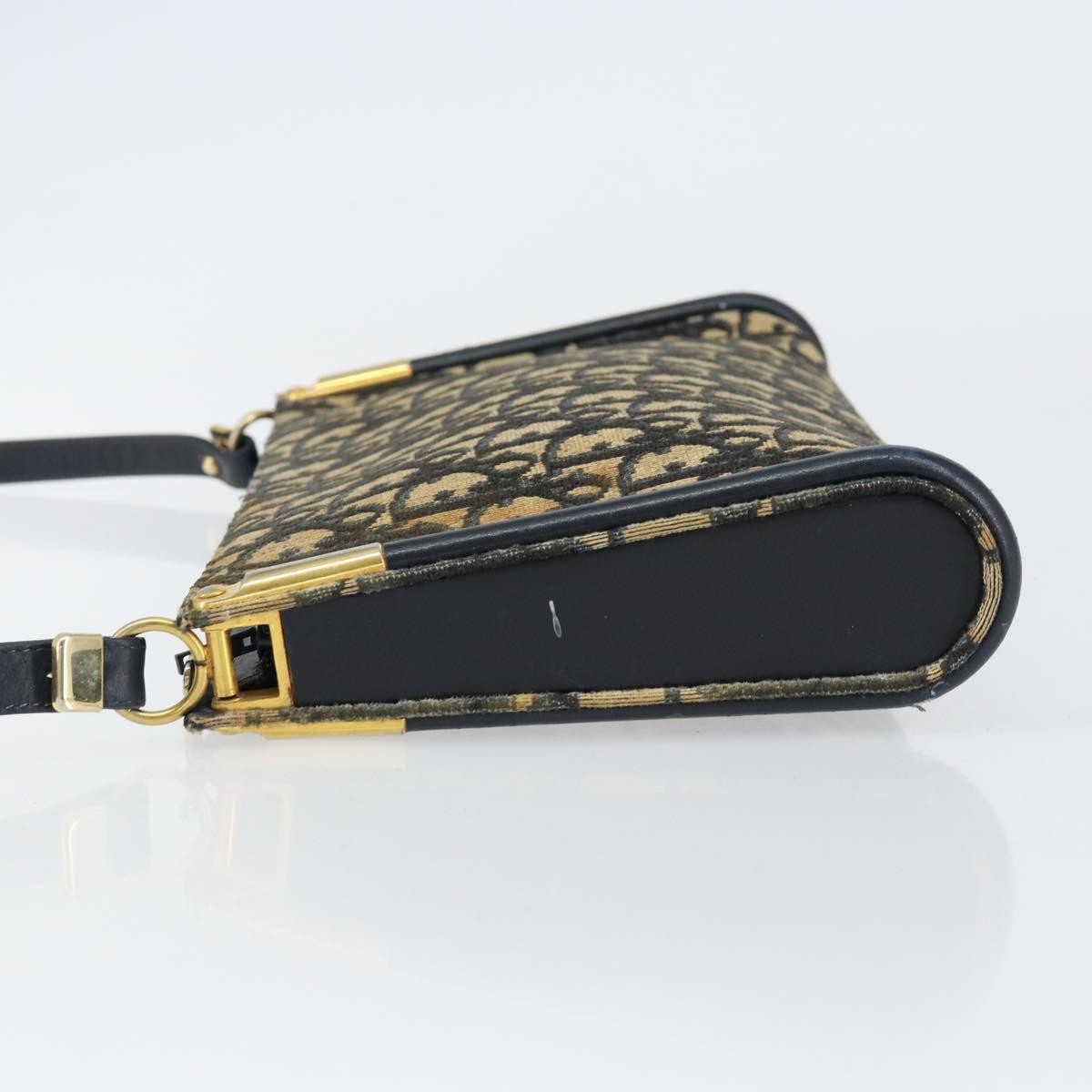 Christian Dior Vintage Trotter Shoulder Bag Canvas, NAVY, CANVAS, Shoulder bag