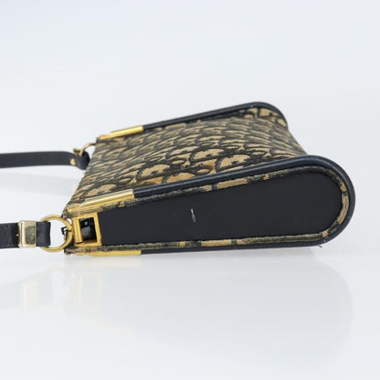 Christian Dior Vintage Trotter Shoulder Bag Canvas, NAVY, CANVAS, Shoulder bag