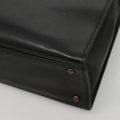 Chanel Vintage CC Front Pocket Tote Quilted Leather, BLACK, LEATHER, Tote bag