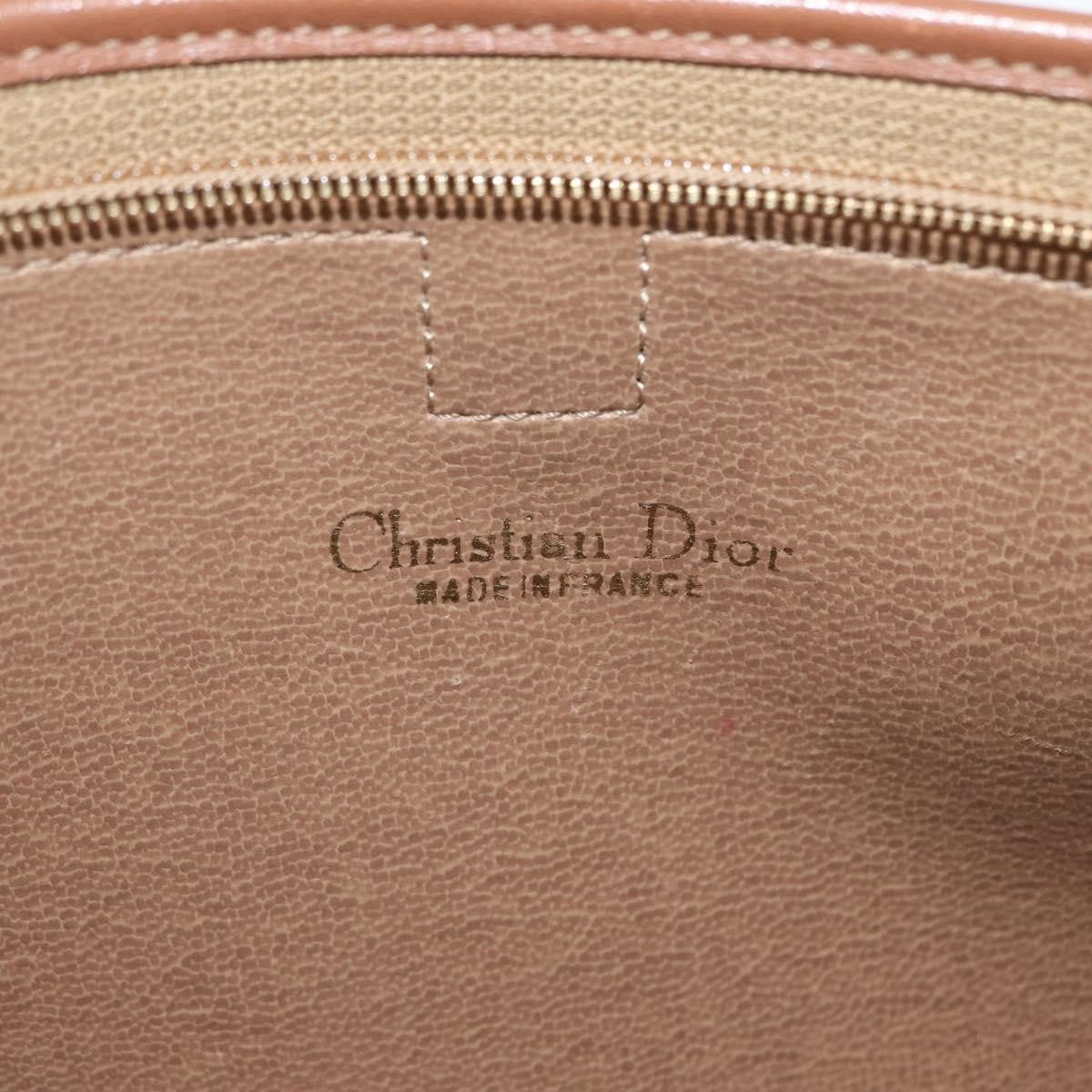 Christian Dior Vintage Honeycomb Zip Pouch Canvas and Leather, BEIGE, CANVAS, Clutche & pouche