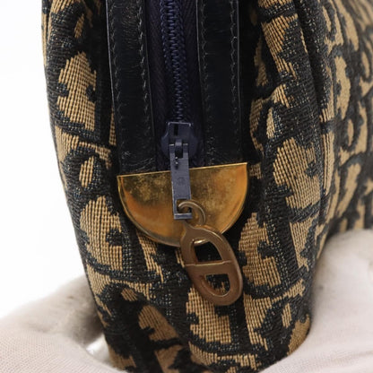 Christian Dior Vintage Trotter Shoulder Bag Canvas, NAVY, CANVAS, Shoulder bag