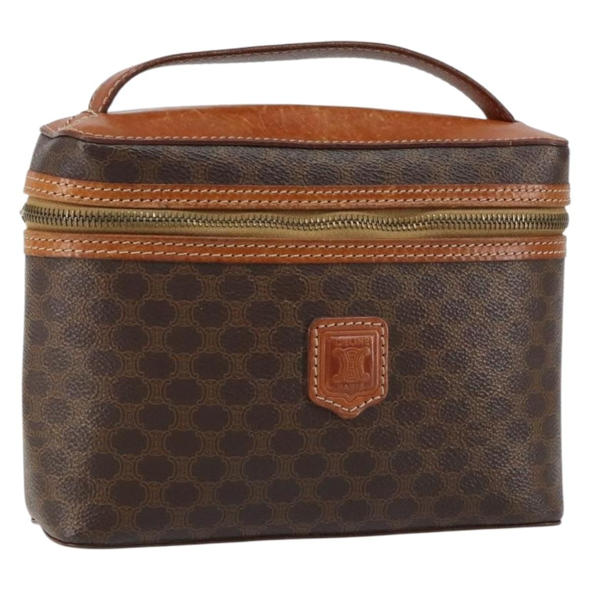 Celine Macadam Vanity Bag Canvas, BROWN, CANVAS, Clutche & pouche