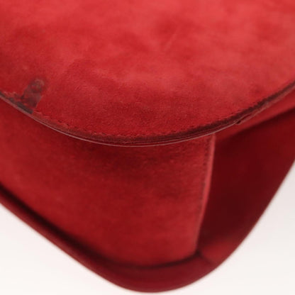 Salvatore Ferragamo Gancini Shoulder Bag Suede, RED, SUEDE, Shoulder bag