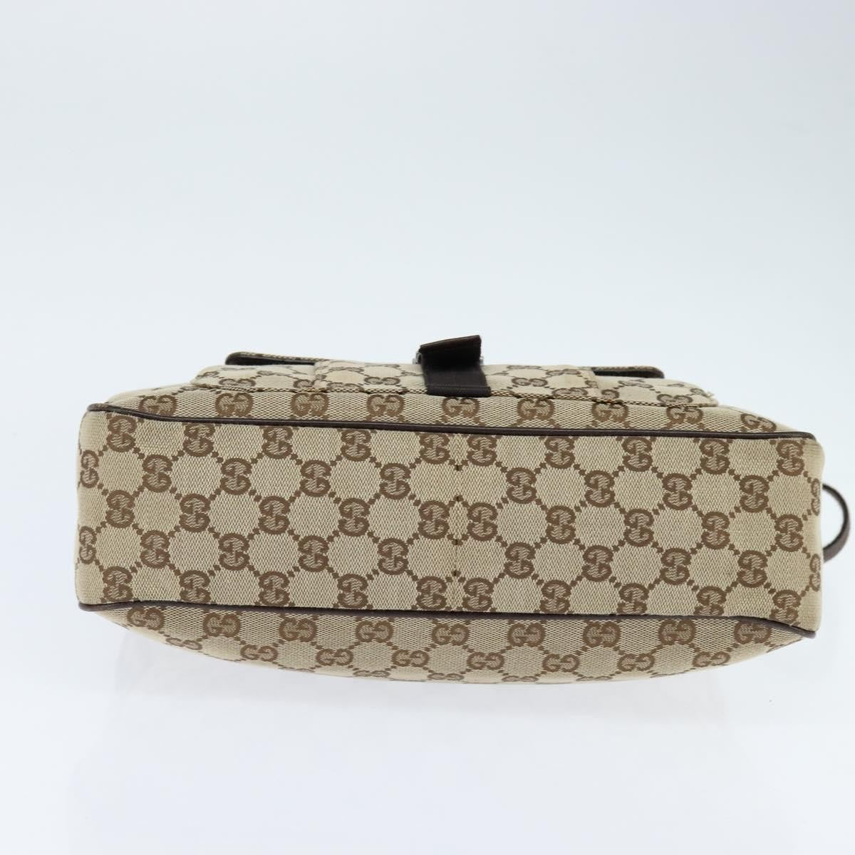 Gucci Front Pocket Messenger Bag GG Canvas, BEIGE, CANVAS, Shoulder bag