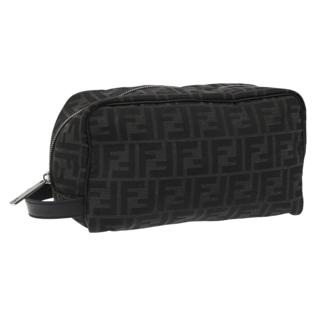 Fendi Toiletry Pouch Zucca Canvas, BLACK, CANVAS, Clutche & pouche