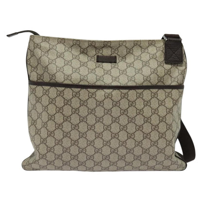 Gucci Zip Top Messenger Bag GG Coated Canvas, BEIGE, CANVAS, Shoulder bag