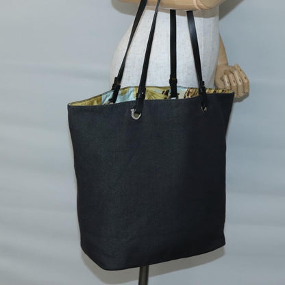Salvatore Ferragamo Gancini Tote Canvas, BLACK, CANVAS, Tote bag