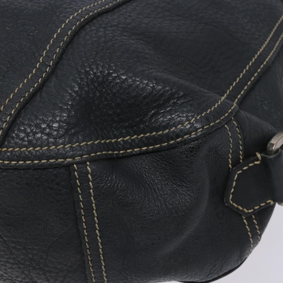 Prada Vintage Shoulder Bag Leather, NAVY, LEATHER, Shoulder bag