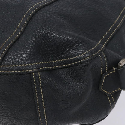 Prada Vintage Shoulder Bag Leather, NAVY, LEATHER, Shoulder bag