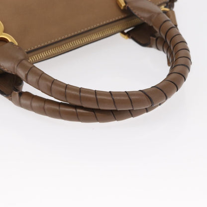 Chloe Marcie Satchel Studded Leather, BEIGE, LEATHER, Handbag