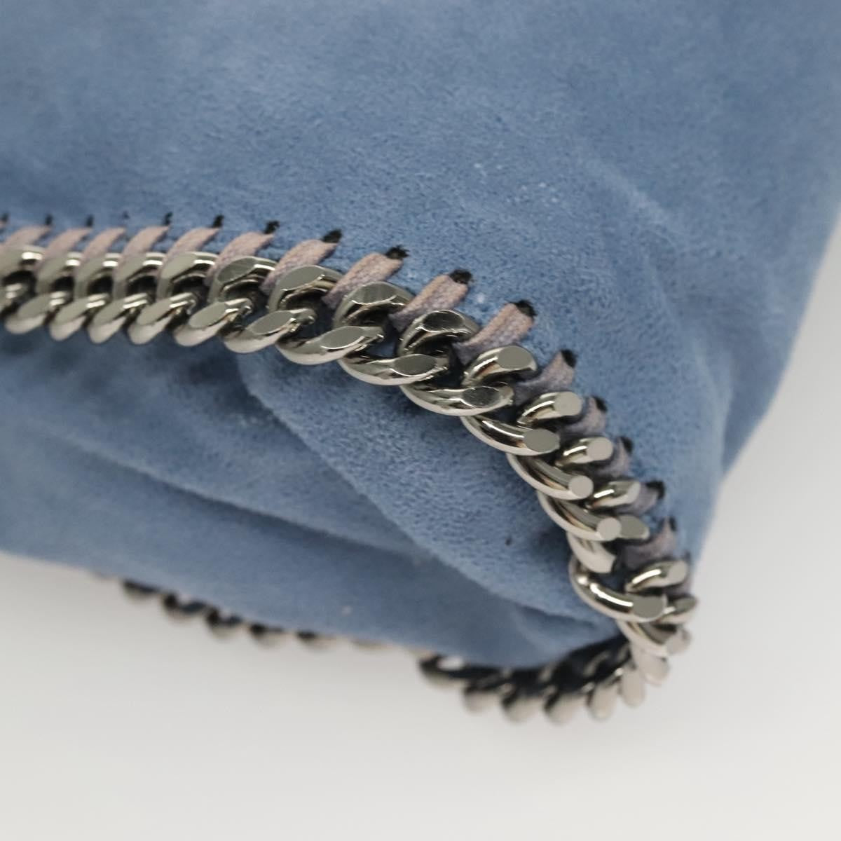 Stella McCartney Falabella Fold Over Crossbody Bag Suede, BLUE, SUEDE, Shoulder bag